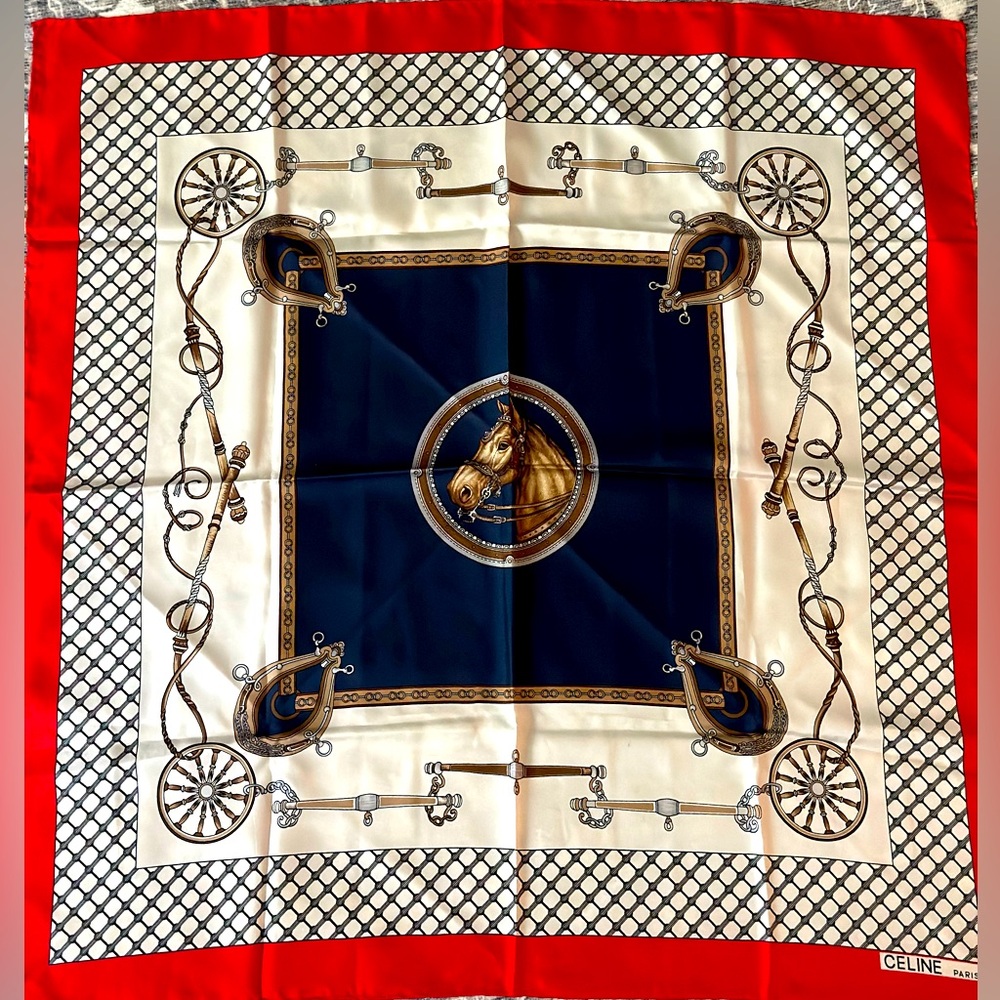 100% silk large Celine square scarf